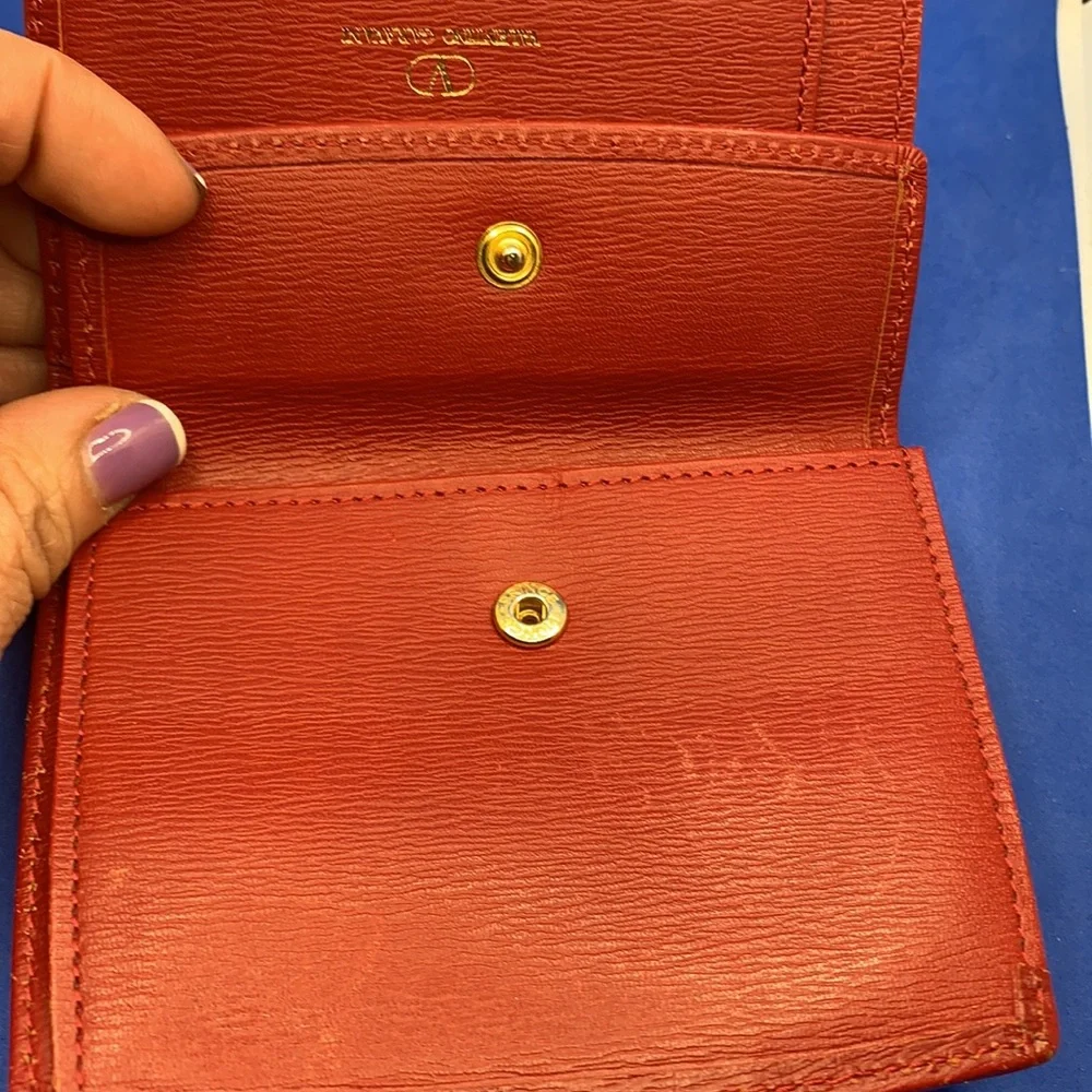 Valentino Garavani blood RED Leather‎ Long Bifold